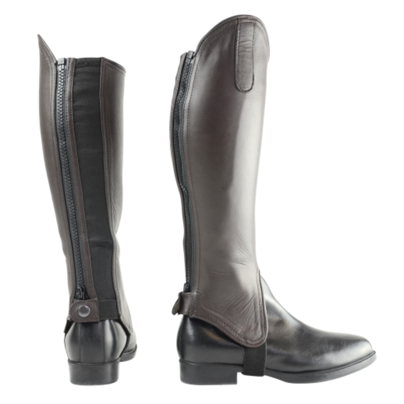 Hy Equestrian Leather Gaiters - Brown - XS
