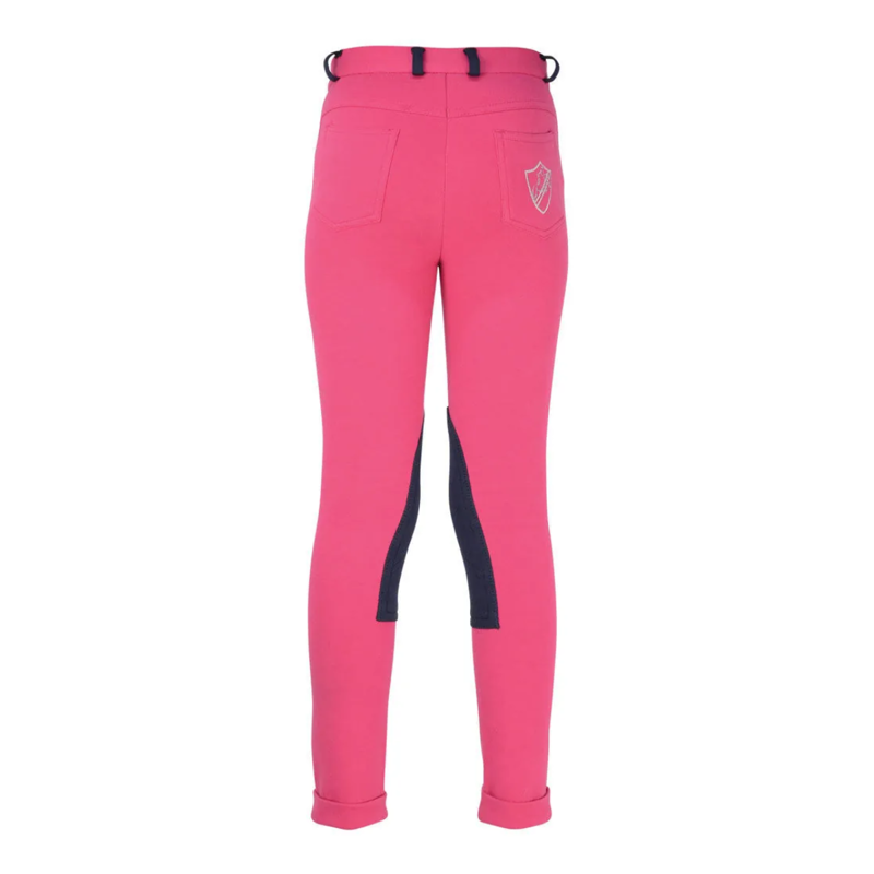 Hy Equestrian Belton Children's Jodhpurs - Pink/Navy - 30 inch-1