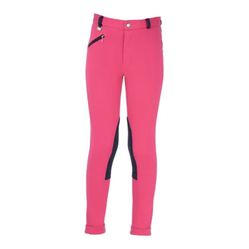 Hy Equestrian Belton Children's Jodhpurs - Pink/Navy - 30 inch-2