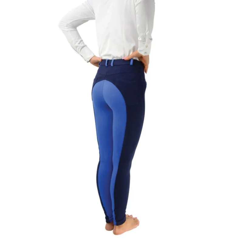 Hy Equestrian Manby Ladies Jodhpurs - Navy/Brilliant Blue - 24 inch-1