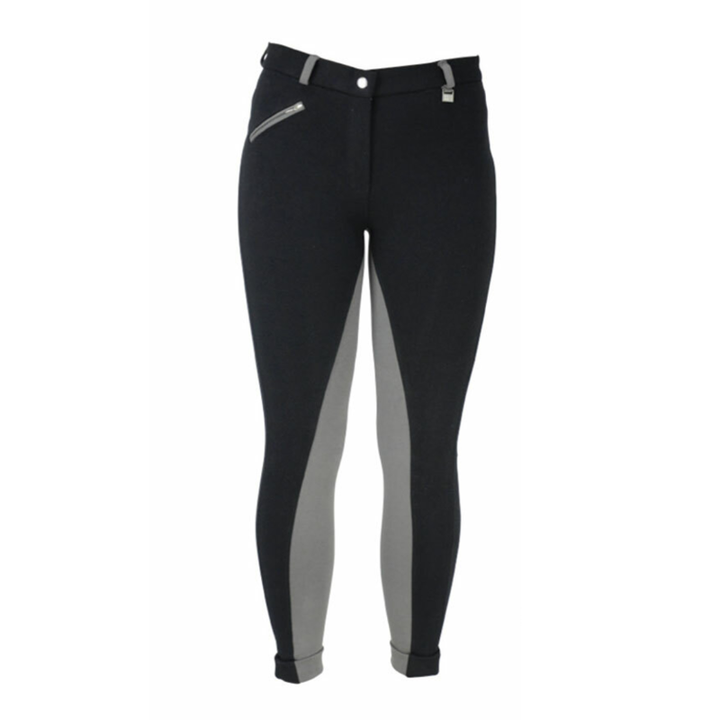 Hy Equestrian Manby Ladies Jodhpurs - Black/Grey - 24 inch