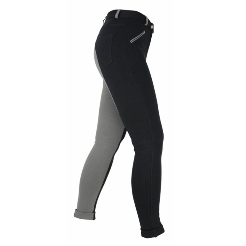 Hy Equestrian Manby Ladies Jodhpurs - Black/Grey - 24 inch-1