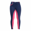 Hy Equestrian Manby Ladies Jodhpurs - Navy/Raspberry - 24 inch