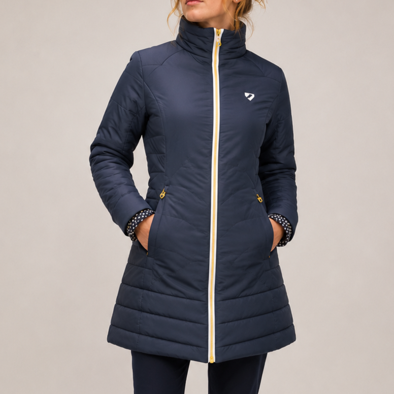 Aubrion Ladies Delaware Long Padded Coat - Charcoal 