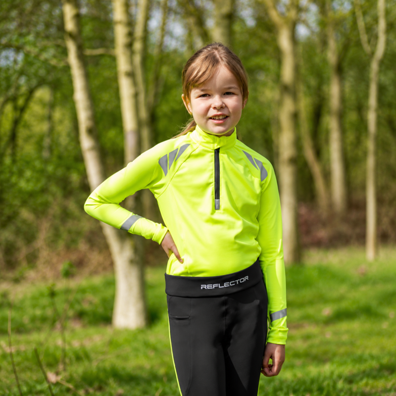 Hy Equestrian Reflector Children's Base Layer - Yellow
