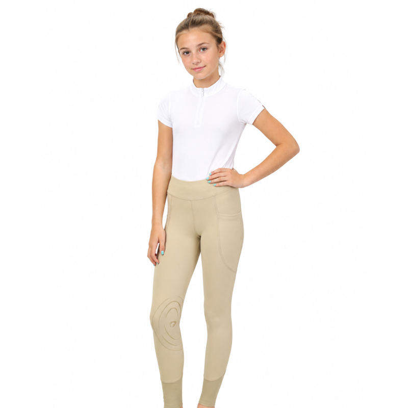 Hy Equestrian Children's Selah Competition Riding Tights - Beige
