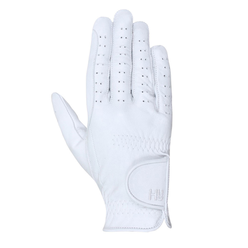 Hy Equestrian Children's Leather Riding Gloves - White