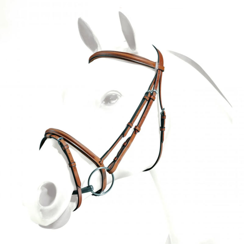 Equipe Emporio Flash Bridle - Red/Brown/Silver