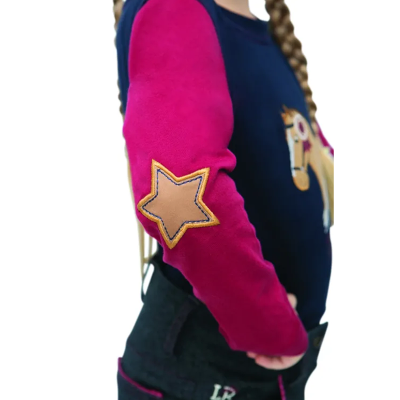 Little Rider Riding Star Collection Long Sleeve T-Shirt - Navy/Burgundy-1