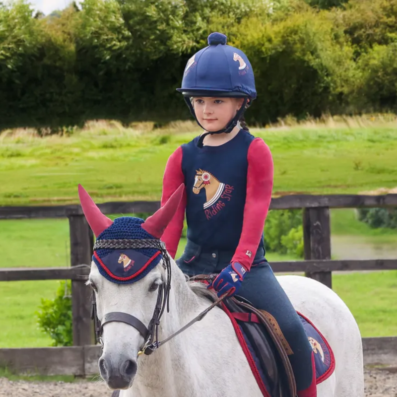 Little Rider Riding Star Collection Long Sleeve T-Shirt - Navy/Burgundy-4