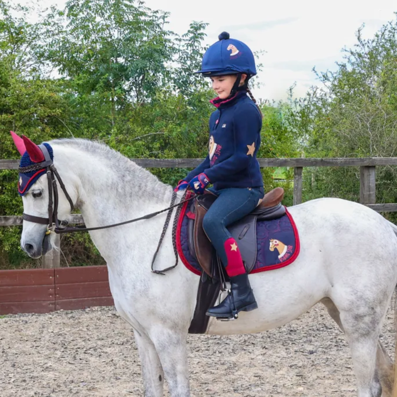 Little Rider Riding Star Collection Fly Veil - Navy/Burgundy-3