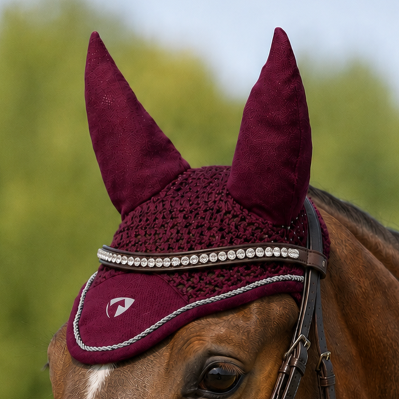 Hy Equestrian Synergy Fly Veil - Fig/Silver