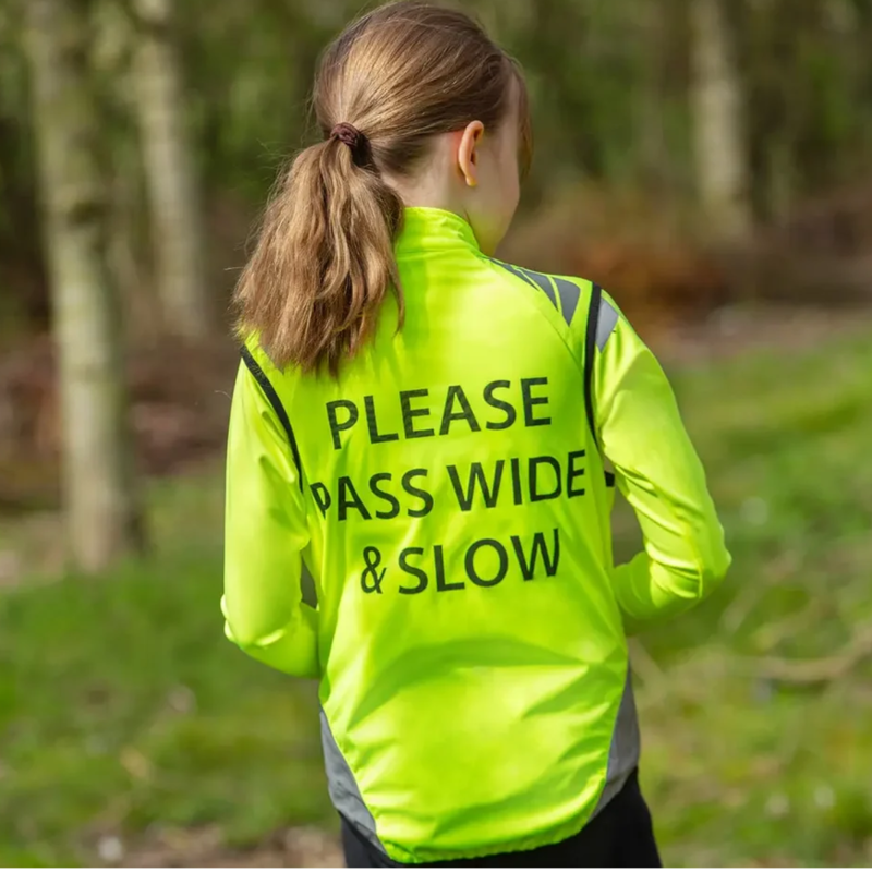 Hy Equestrian Reflector Children's Gilet - Pass Wide and Slow - Yellow-1