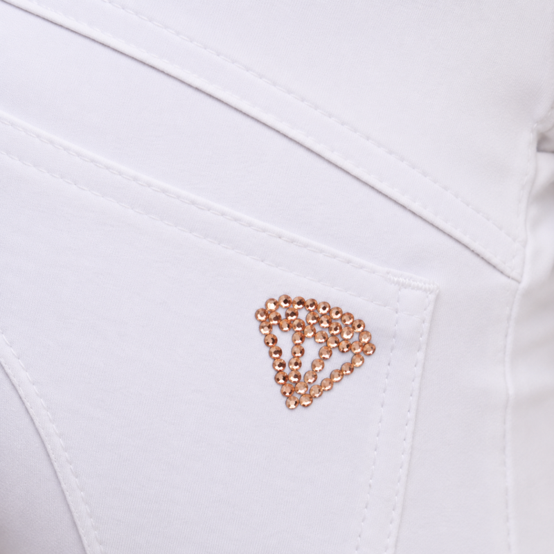 Hy Equestrian Cadiz Mizs Competition Breeches - White/ Rose Gold-1
