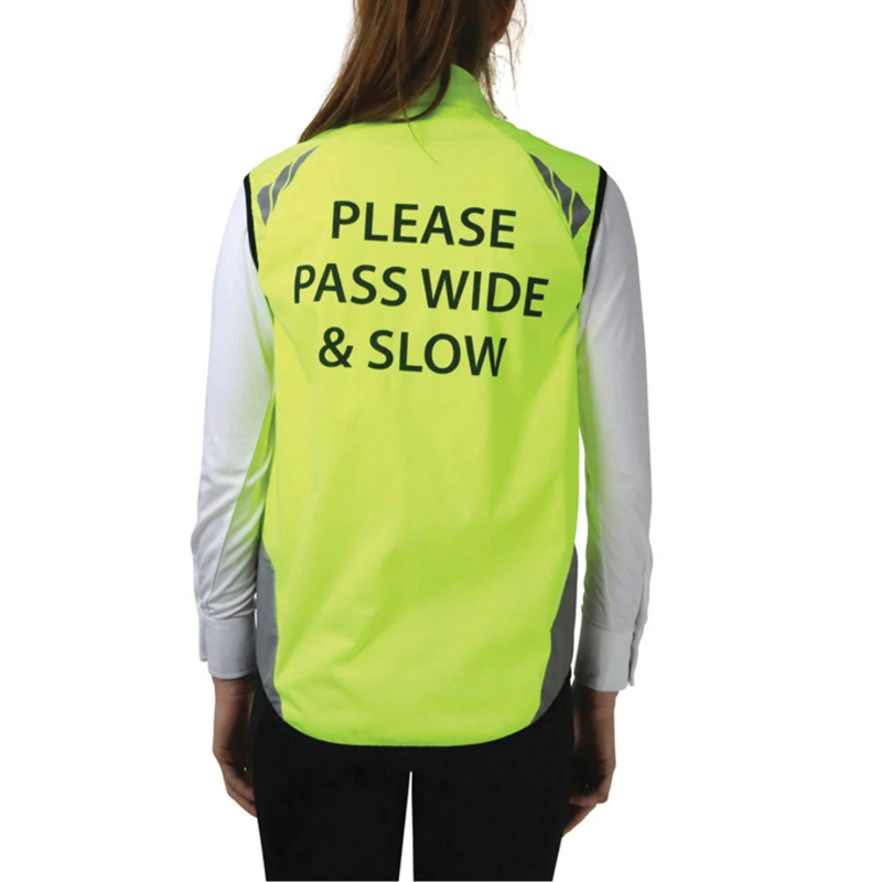 Hy Equestrian Reflector Gilet - Pass Wide and Slow - Yellow-1