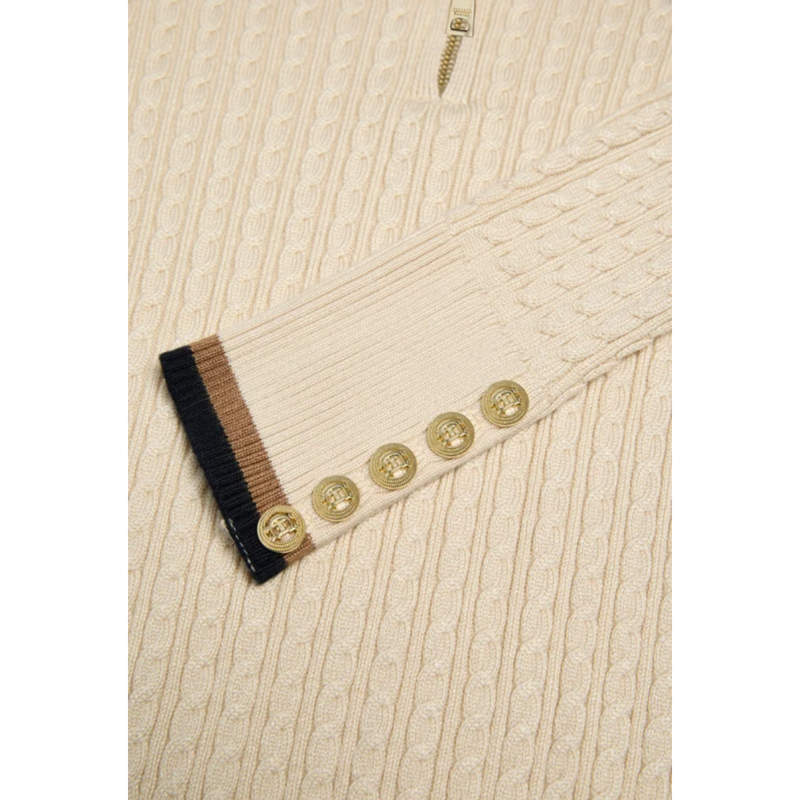 Holland Cooper Zoe Quarter Zip Knit - Almond-6