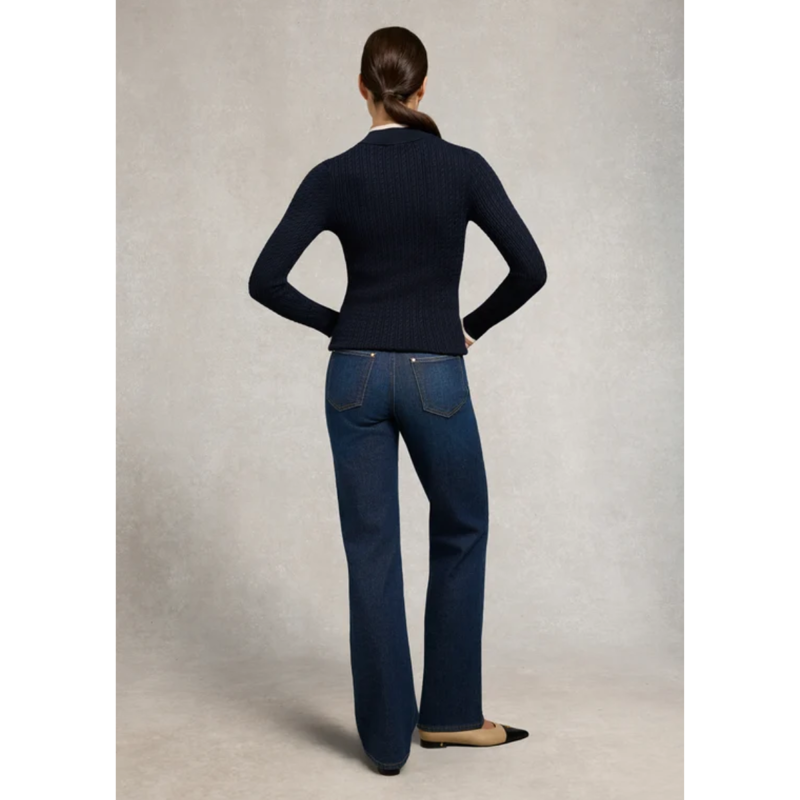 Holland Cooper Zoe Quarter Zip Knit - Ink Navy-3