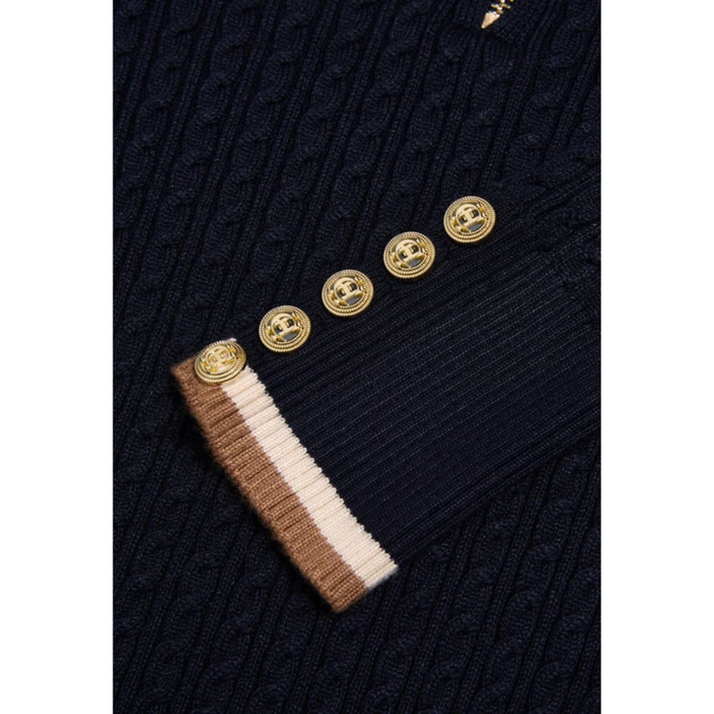 Holland Cooper Zoe Quarter Zip Knit - Ink Navy-7
