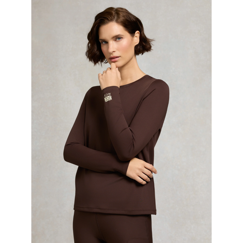 Holland Cooper Chiltern Crew Neck Top - Walnut-1