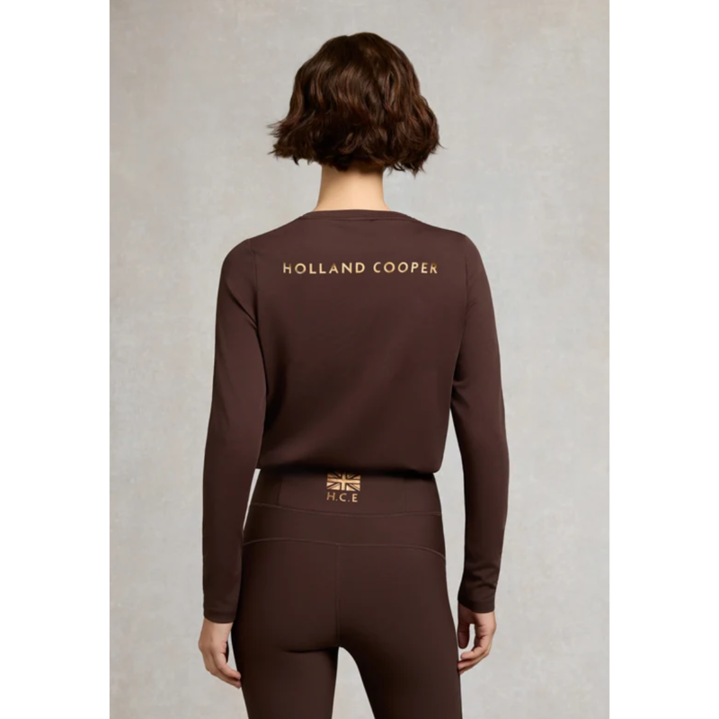 Holland Cooper Chiltern Crew Neck Top - Walnut-2