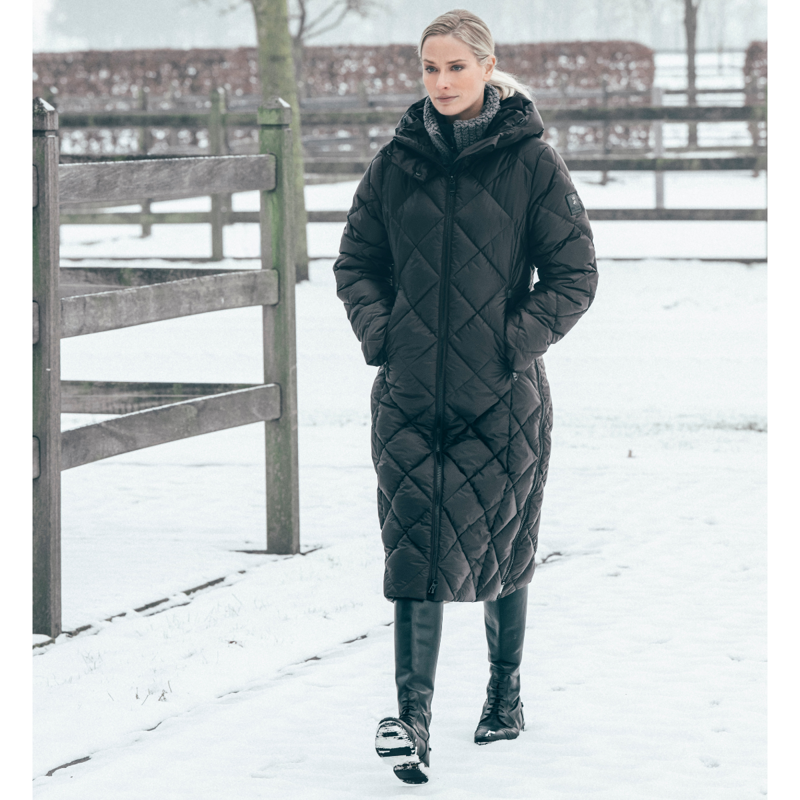 Pikeur Ladies Quilted Diamond Coat - Black-5