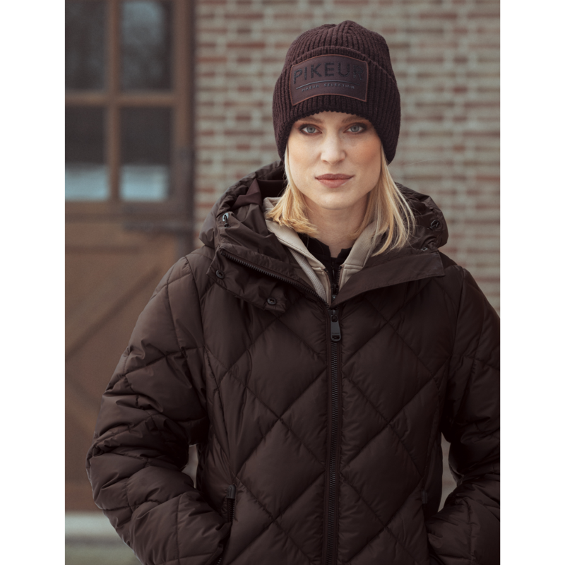 Pikeur Ladies Quilted Diamond Coat - Chocolate Brown-2