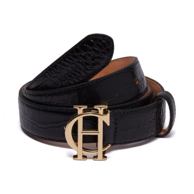 Holland Cooper HC Classic Slim Belt - Black Croc-2