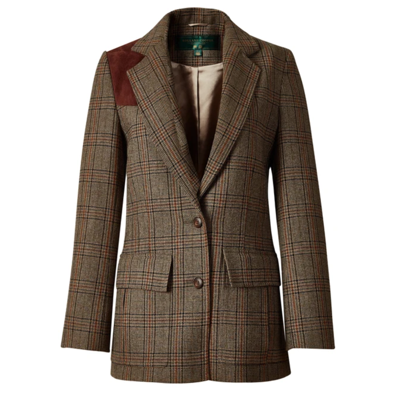 Holland Cooper Single Breasted Field Blazer - Bourbon Tweed-4