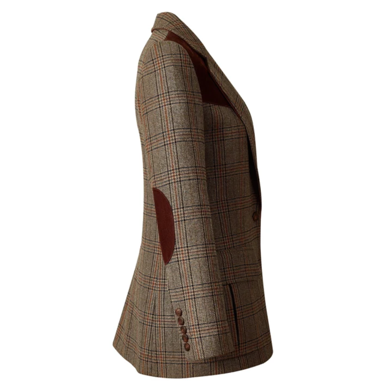Holland Cooper Single Breasted Field Blazer - Bourbon Tweed-5