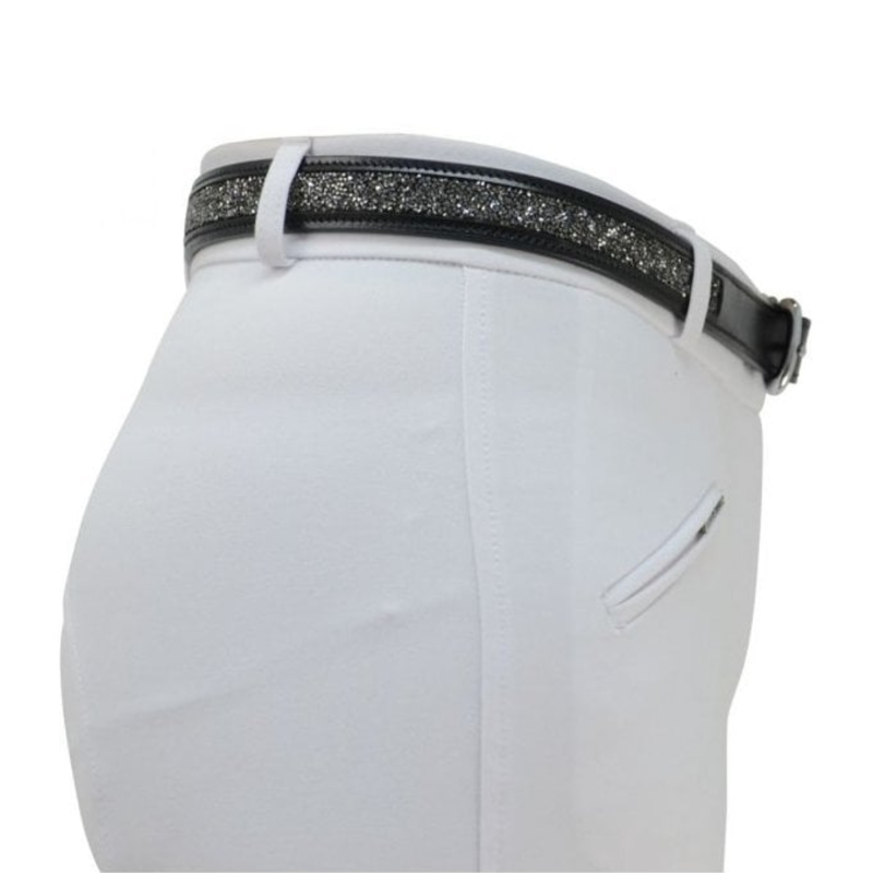 Hy Encrusted Rock Belt - Black/Silver Stones