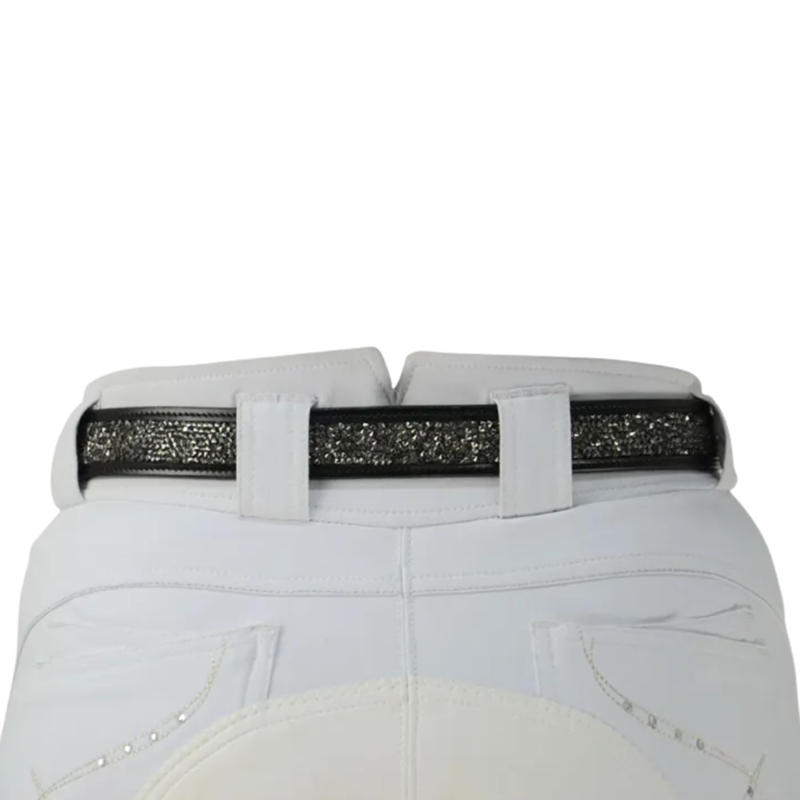 Hy Encrusted Rock Belt - Black/Silver Stones-1