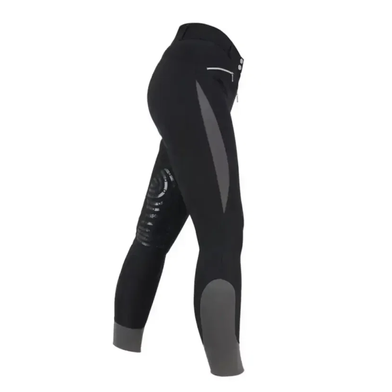 Hy Equestrian Sports Active Ladies Breeches - Black/Grey