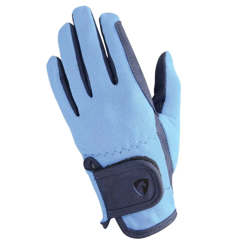 Hy Equestrian Every Day Two Tone Riding Gloves - Navy/Sky Blue - XL