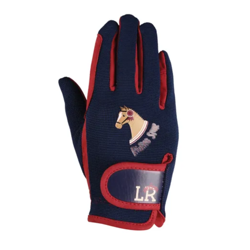 Little Rider Children's Riding Star Collection Riding Gloves - Navy/Burgundy