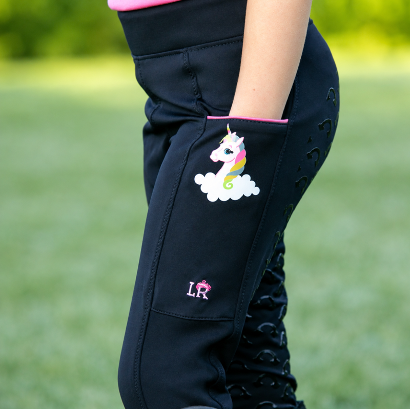 Unicorn Magic Riding Tights by Little Rider - 9-10 Yrs - Navy/Pink-1