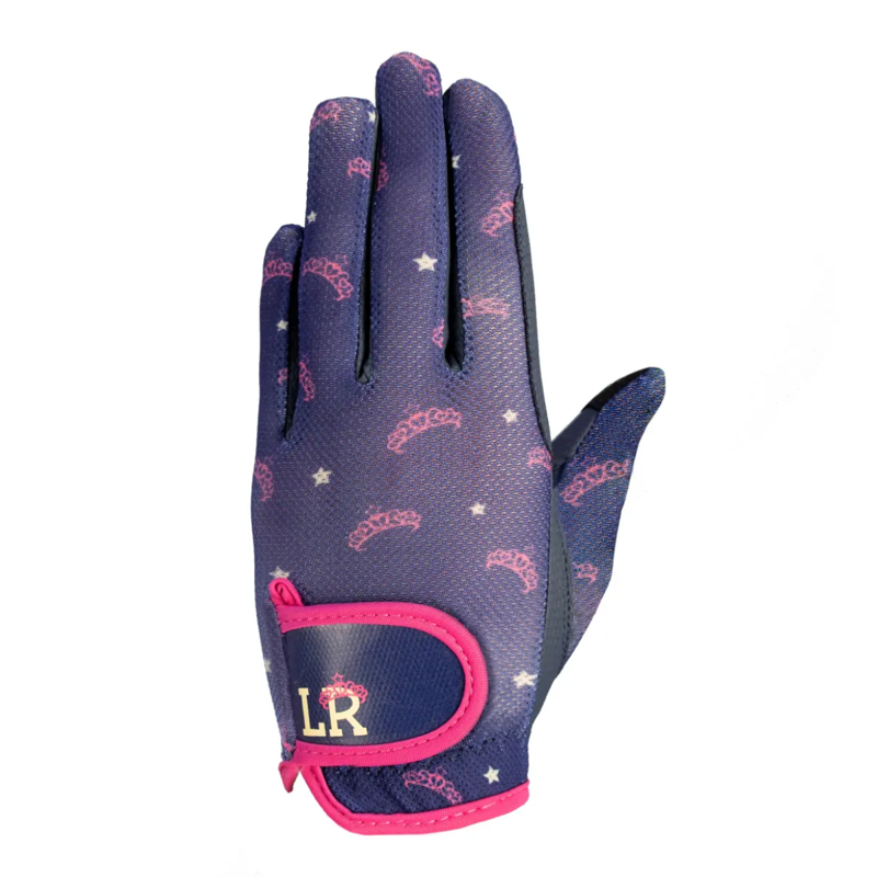 Little Rider Sabina Children's Mesh Riding Gloves - Navy/Pink