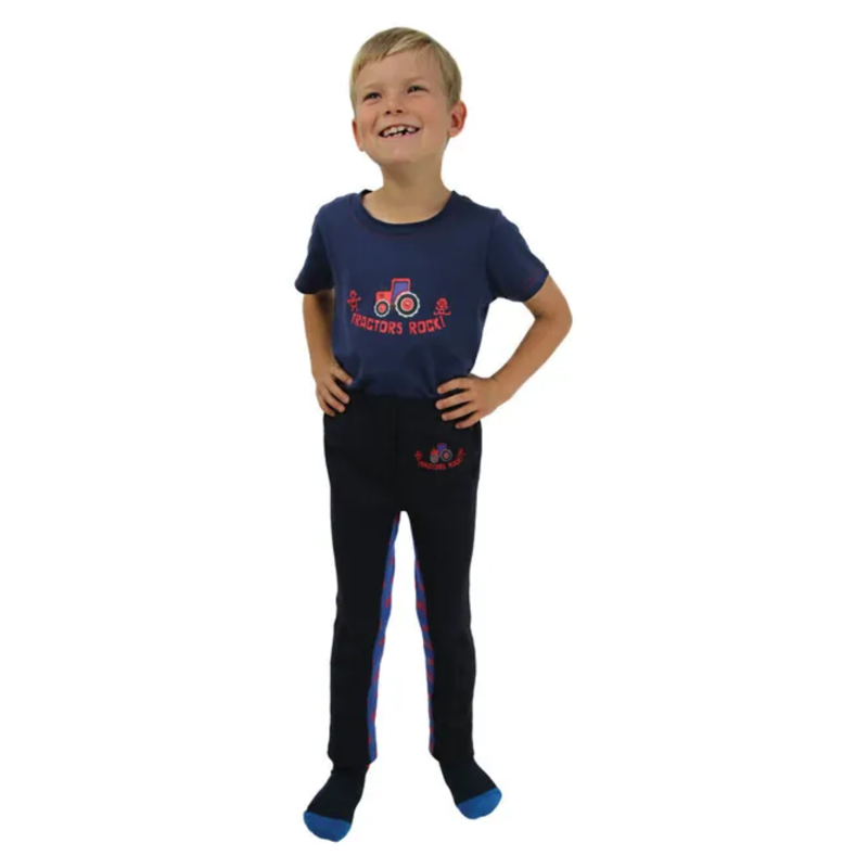 Hy Equestrian Tractors Rock Tots Jodhpurs XL - Navy/Royal Blue/Red