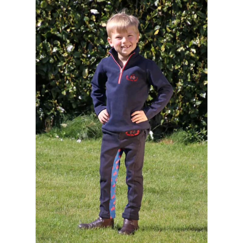 Hy Equestrian Tractors Rock Tots Jodhpurs XL - Navy/Royal Blue/Red-2