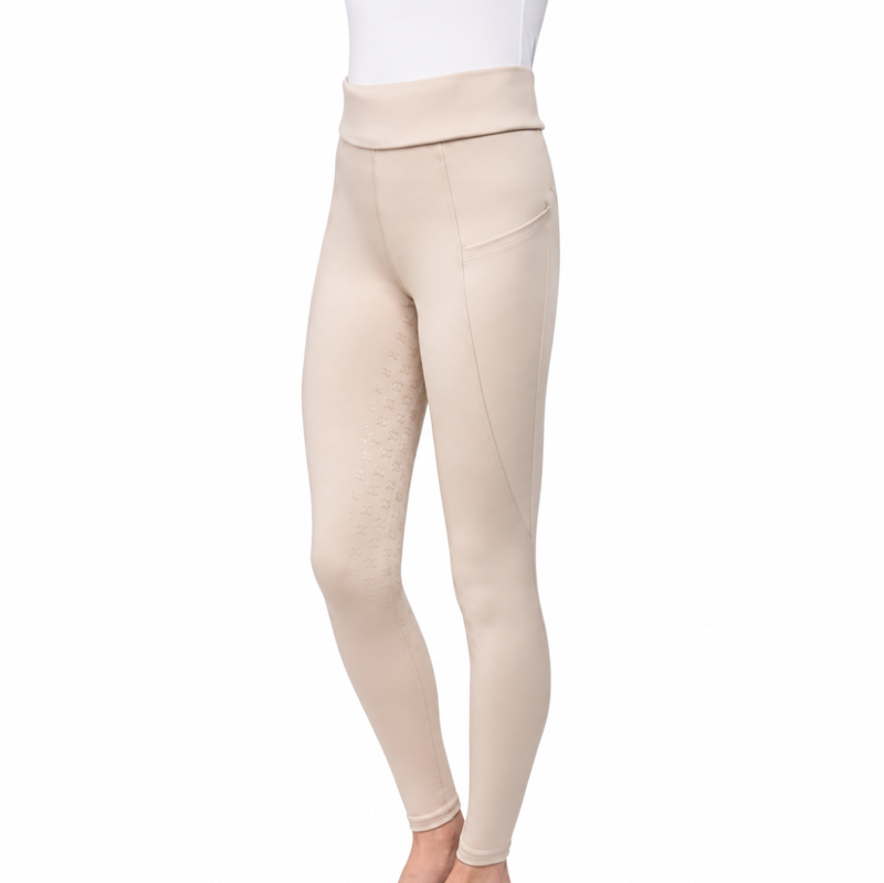 Hy Equestrian Melton Flex Riding Tights - Beige
