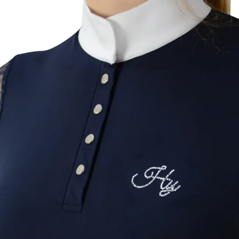 Hy Equestrian Lydia Lace Show Shirt - Navy-4