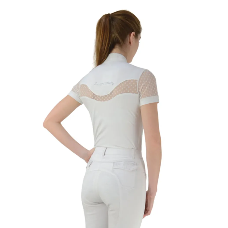 Hy Equestrian Lydia Lace Show Shirt - White-1