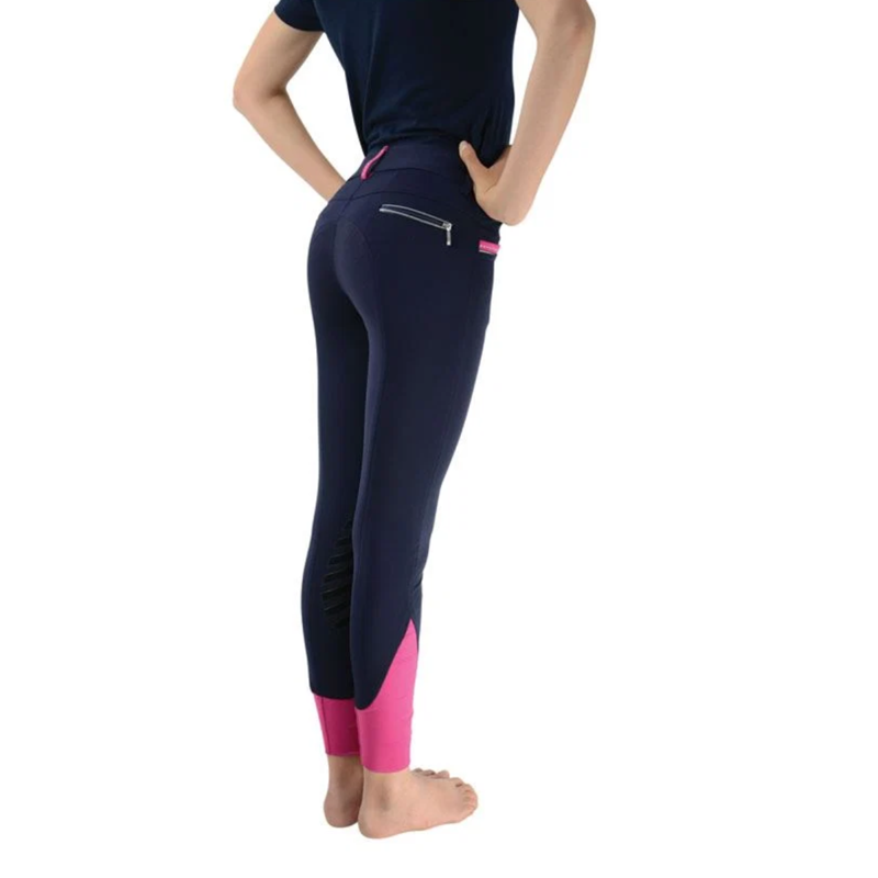 Hy Equestrian Mizs Eugenie Breeches - Navy/Pink-1