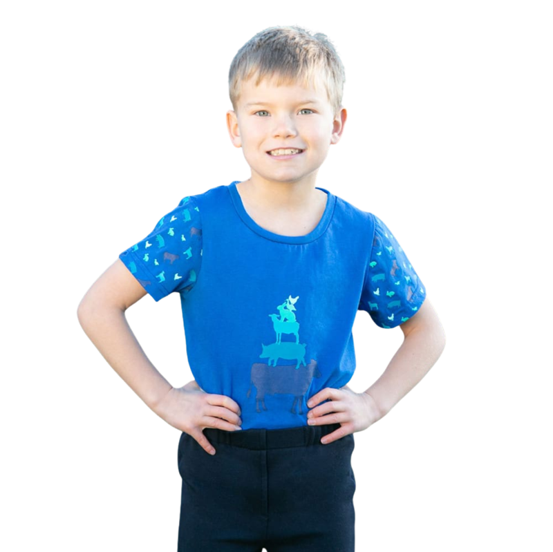 Farm Collection T-Shirt by Little Knight - Cobalt Blue