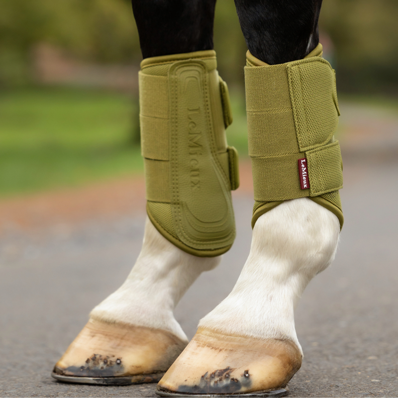LeMieux Arika Mesh Brushing Boots - Gooseberry-3
