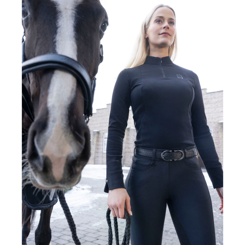 Pikeur Ladies Zip Rip Shirt - Black-6