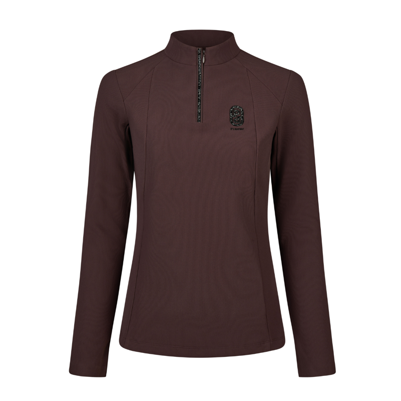 Pikeur Ladies Zip Rip Shirt - Chocolate Brown