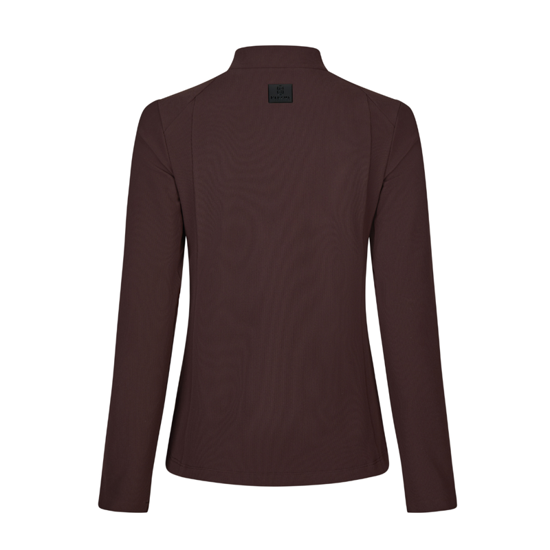 Pikeur Ladies Zip Rip Shirt - Chocolate Brown-1