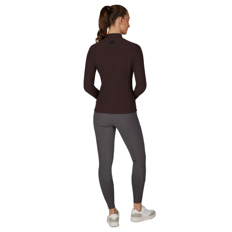 Pikeur Ladies Zip Rip Shirt - Chocolate Brown-4