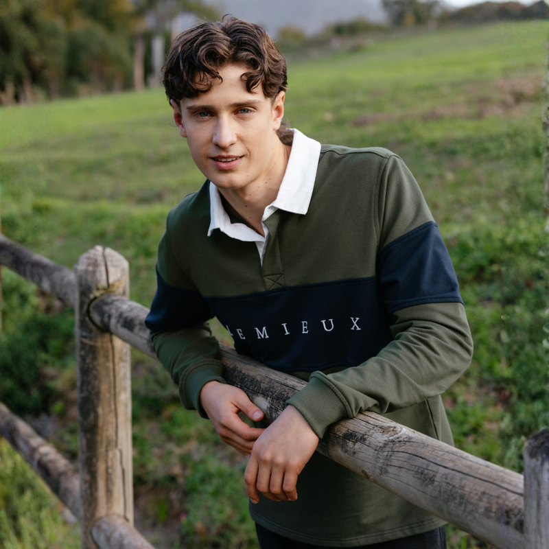 LeMieux Men's Rugby Shirt - Olive-1