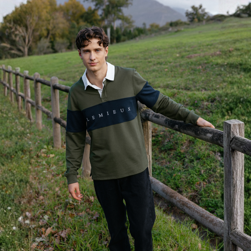 LeMieux Men's Rugby Shirt - Olive-2